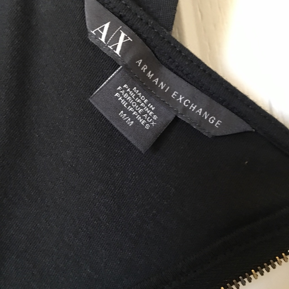 AX black cocktail dress with gold zipper